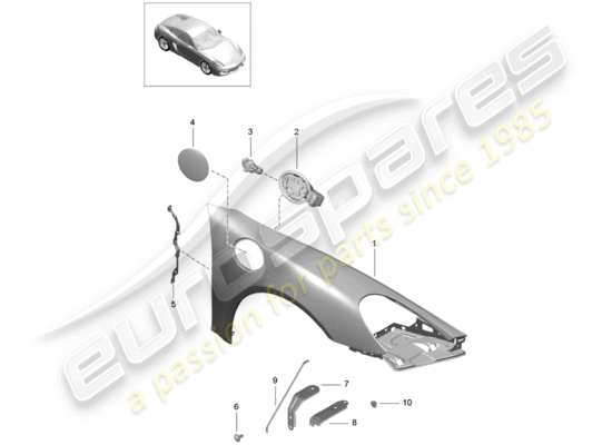 a part diagram from the Porsche Cayman 981 parts catalogue