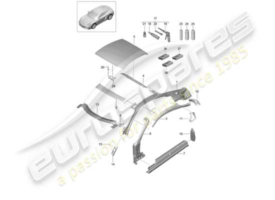 a part diagram from the Porsche Cayman 981 parts catalogue