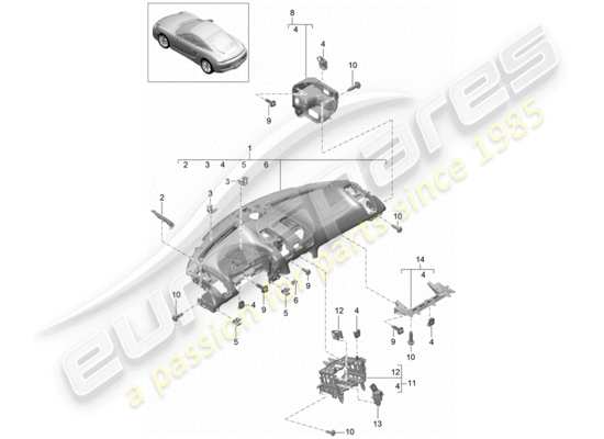 a part diagram from the Porsche Cayman 981 parts catalogue