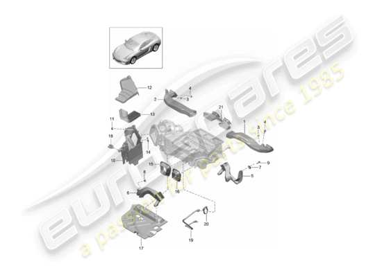 a part diagram from the Porsche Cayman 981 parts catalogue