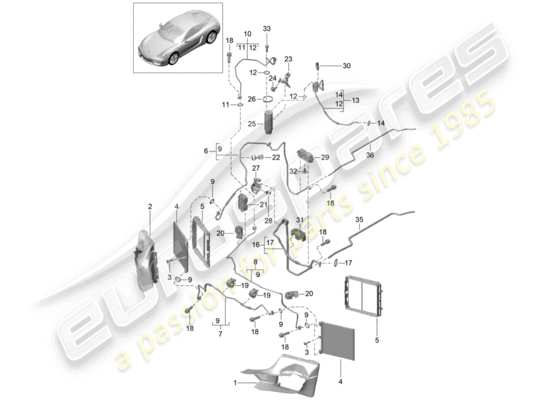 a part diagram from the Porsche Cayman 981 parts catalogue