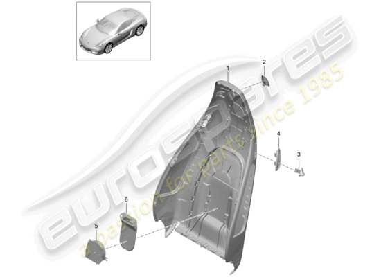 a part diagram from the Porsche Cayman 981 parts catalogue