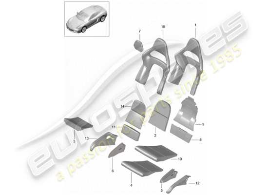 a part diagram from the Porsche Cayman 981 parts catalogue