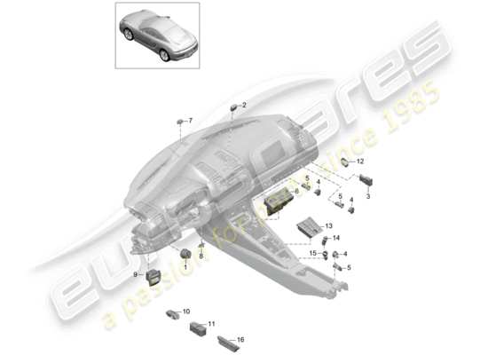 a part diagram from the Porsche Cayman 981 parts catalogue