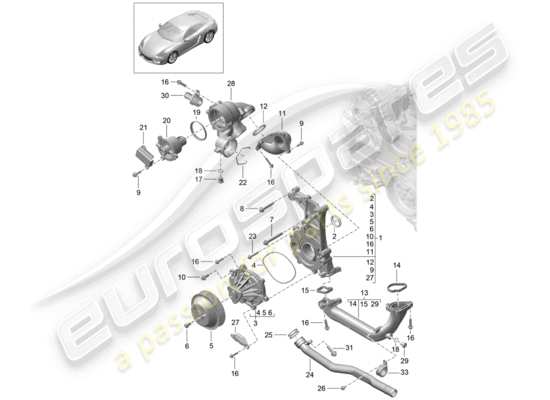 a part diagram from the Porsche Cayman 981 parts catalogue