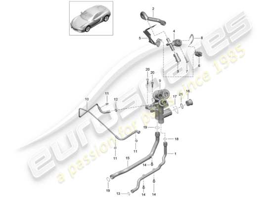 a part diagram from the Porsche Cayman 981 parts catalogue