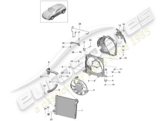 a part diagram from the Porsche Cayman 981 parts catalogue