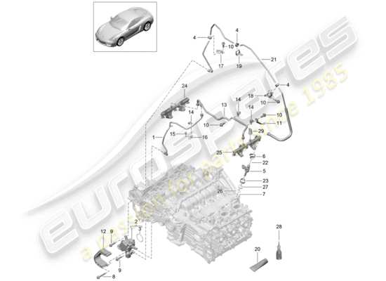 a part diagram from the Porsche Cayman 981 parts catalogue