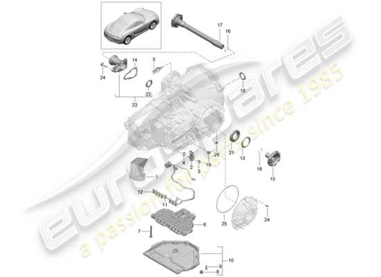 a part diagram from the Porsche Cayman 981 parts catalogue