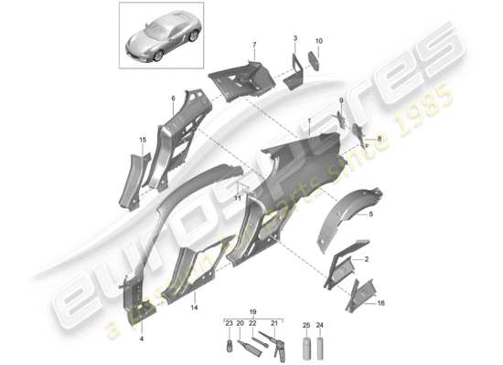 a part diagram from the Porsche Cayman 981 (2015) parts catalogue