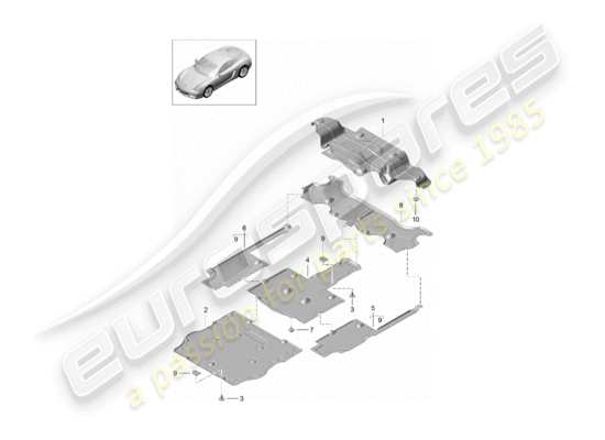 a part diagram from the Porsche Cayman 981 (2015) parts catalogue