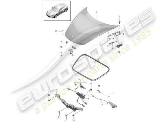 a part diagram from the Porsche Cayman 981 parts catalogue