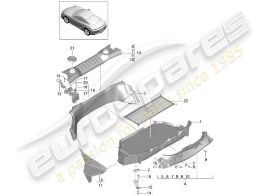 a part diagram from the Porsche Cayman 981 parts catalogue