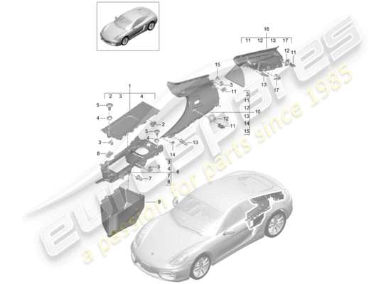 a part diagram from the Porsche Cayman 981 parts catalogue