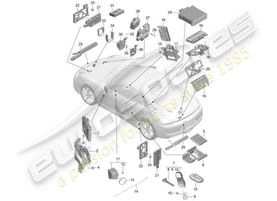 a part diagram from the Porsche Cayman 981 parts catalogue