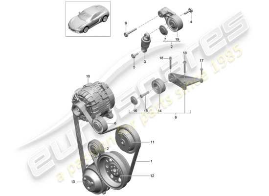 a part diagram from the Porsche Cayman 981 parts catalogue