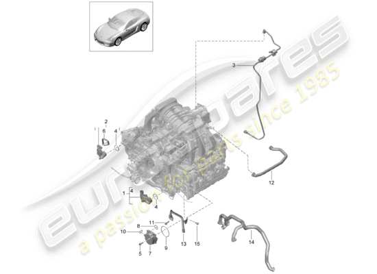 a part diagram from the Porsche Cayman 981 parts catalogue