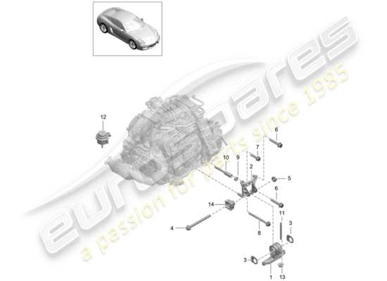 a part diagram from the Porsche Cayman 981 parts catalogue