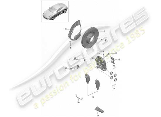 a part diagram from the Porsche Cayman 981 (2016) parts catalogue