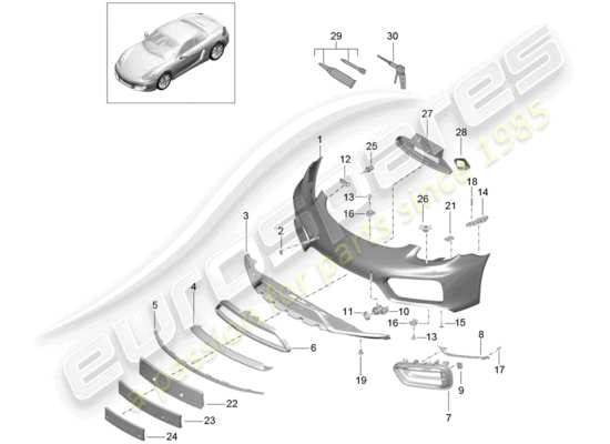 a part diagram from the Porsche Cayman 981 (2016) parts catalogue