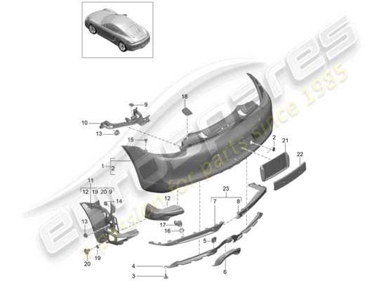 a part diagram from the Porsche Cayman 981 parts catalogue