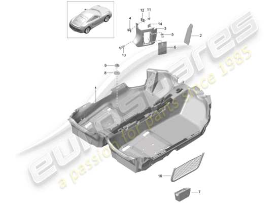 a part diagram from the Porsche Cayman 981 parts catalogue