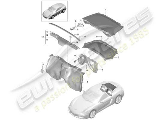 a part diagram from the Porsche Cayman 981 parts catalogue