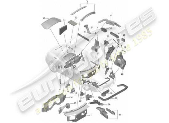 a part diagram from the Porsche Cayman 981 parts catalogue