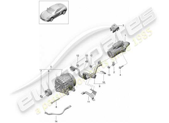 a part diagram from the Porsche Cayman 981 parts catalogue