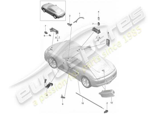 a part diagram from the Porsche Cayman 981 parts catalogue