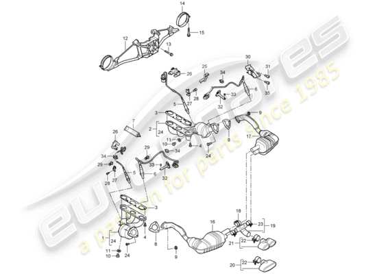 a part diagram from the Porsche Cayman 987 parts catalogue