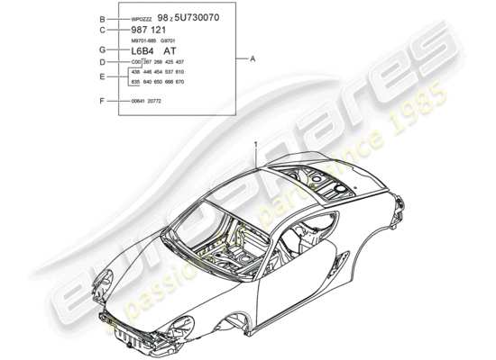 a part diagram from the Porsche Cayman 987 (2006) parts catalogue