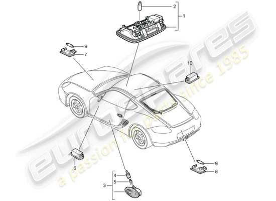 a part diagram from the Porsche Cayman 987 parts catalogue