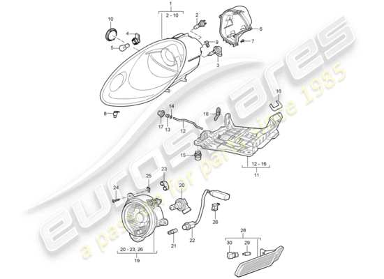 a part diagram from the Porsche Cayman 987 parts catalogue