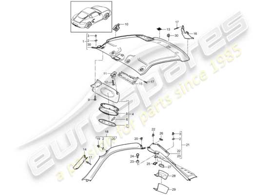 a part diagram from the Porsche Cayman 987 parts catalogue