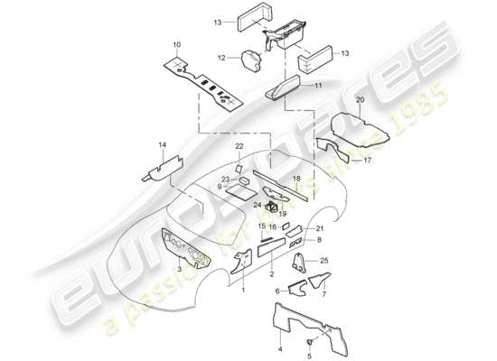 a part diagram from the Porsche Cayman 987 (2008) parts catalogue