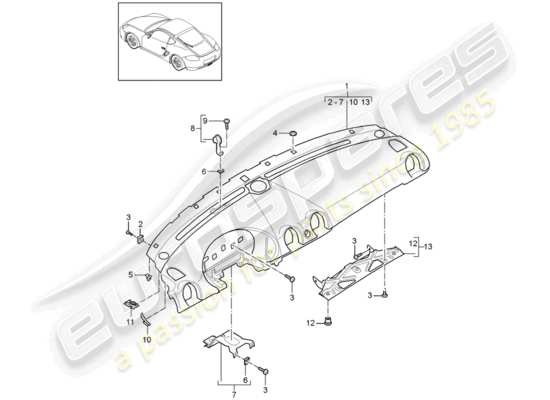 a part diagram from the Porsche Cayman 987 (2008) parts catalogue