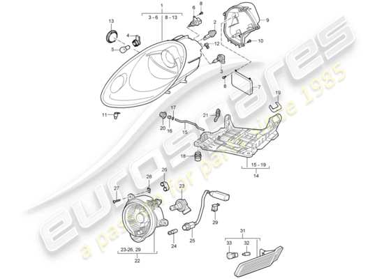 a part diagram from the Porsche Cayman 987 parts catalogue