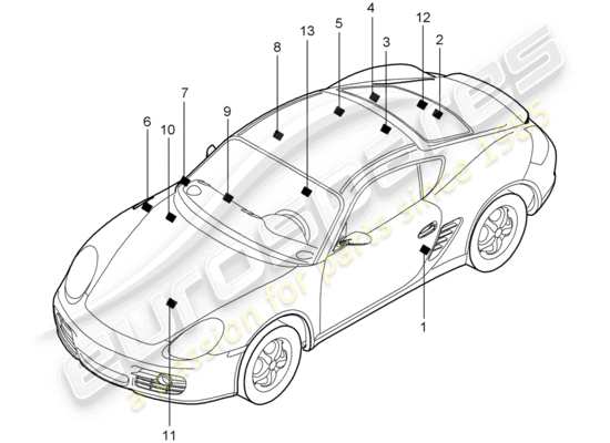 a part diagram from the Porsche Cayman 987 parts catalogue