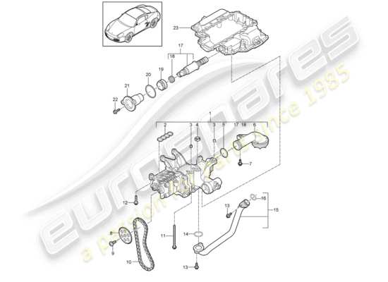 a part diagram from the Porsche Cayman 987 parts catalogue