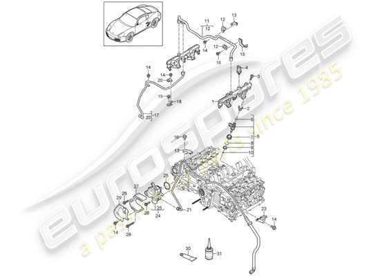 a part diagram from the Porsche Cayman 987 parts catalogue