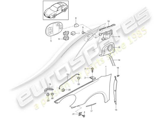 a part diagram from the Porsche Cayman 987 parts catalogue