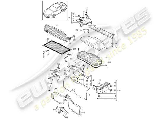 a part diagram from the Porsche Cayman 987 parts catalogue