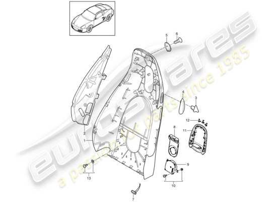 a part diagram from the Porsche Cayman 987 parts catalogue