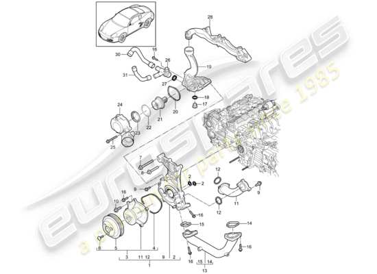 a part diagram from the Porsche Cayman 987 (2010) parts catalogue