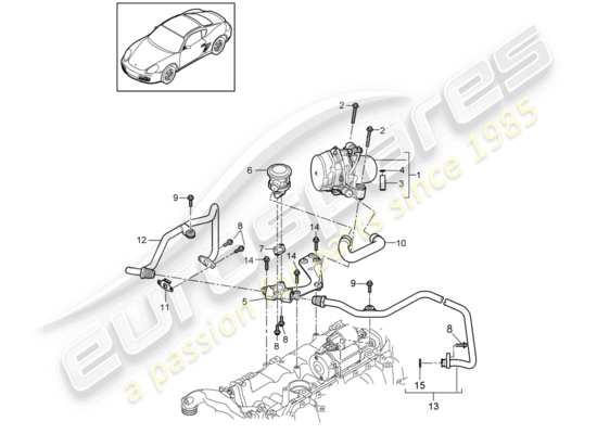 a part diagram from the Porsche Cayman 987 (2010) parts catalogue