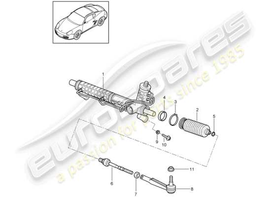 a part diagram from the Porsche Cayman 987 (2010) parts catalogue