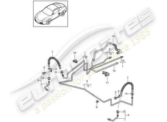 a part diagram from the Porsche Cayman 987 parts catalogue