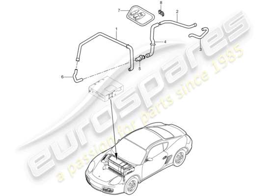 a part diagram from the Porsche Cayman 987 parts catalogue