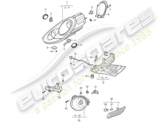 a part diagram from the Porsche Cayman 987 parts catalogue